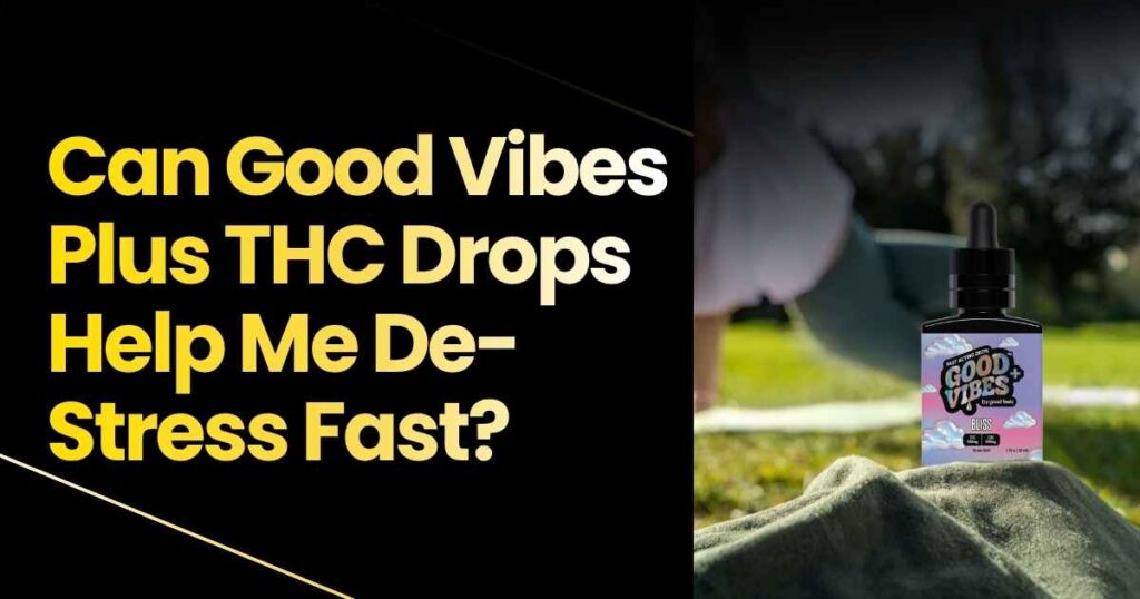 Good Vibes Plus THC drops for fast stress relief and relaxation.