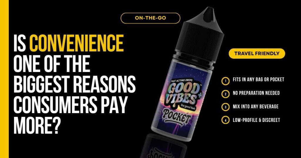 Good Vibes Pocket THC Syrup highlighting portability and travel convenience
