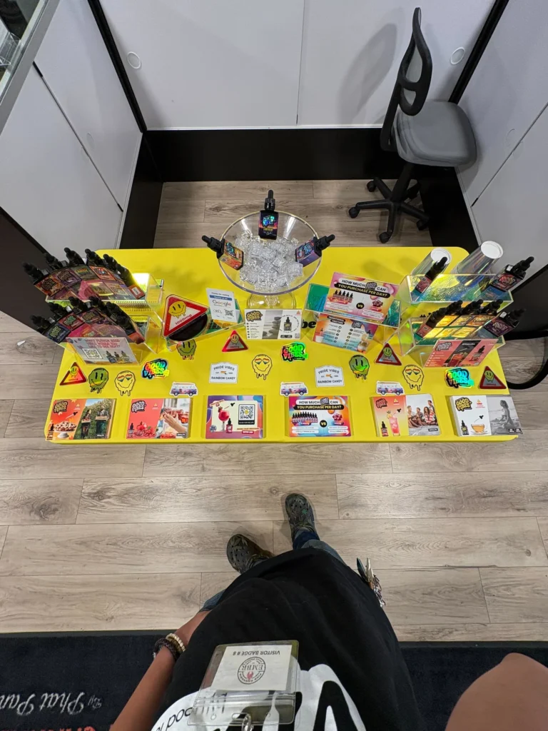 A retail display arranged across the counter at EMBR - Springfield.