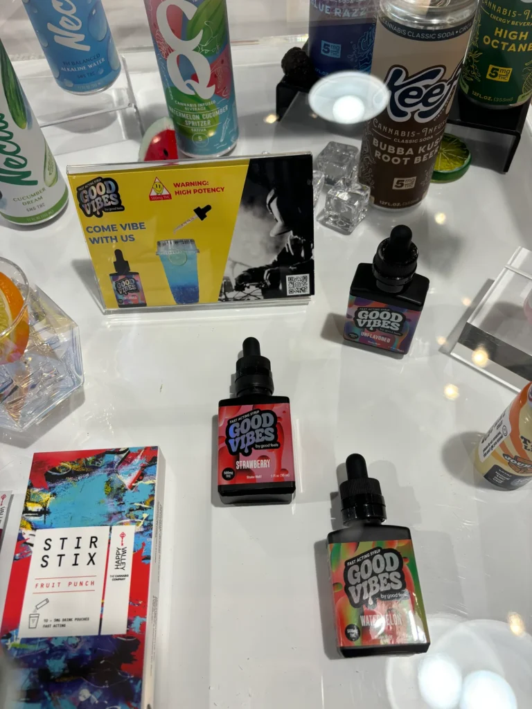 Colorful retail display featuring fast-acting syrup and Balance at South Shore Buds – Marshfield.