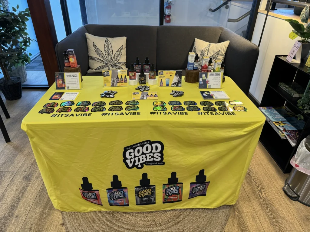 Warm branded display featuring fast-acting syrup and Watermelon at Sanctuary Medicinals – Gardner.