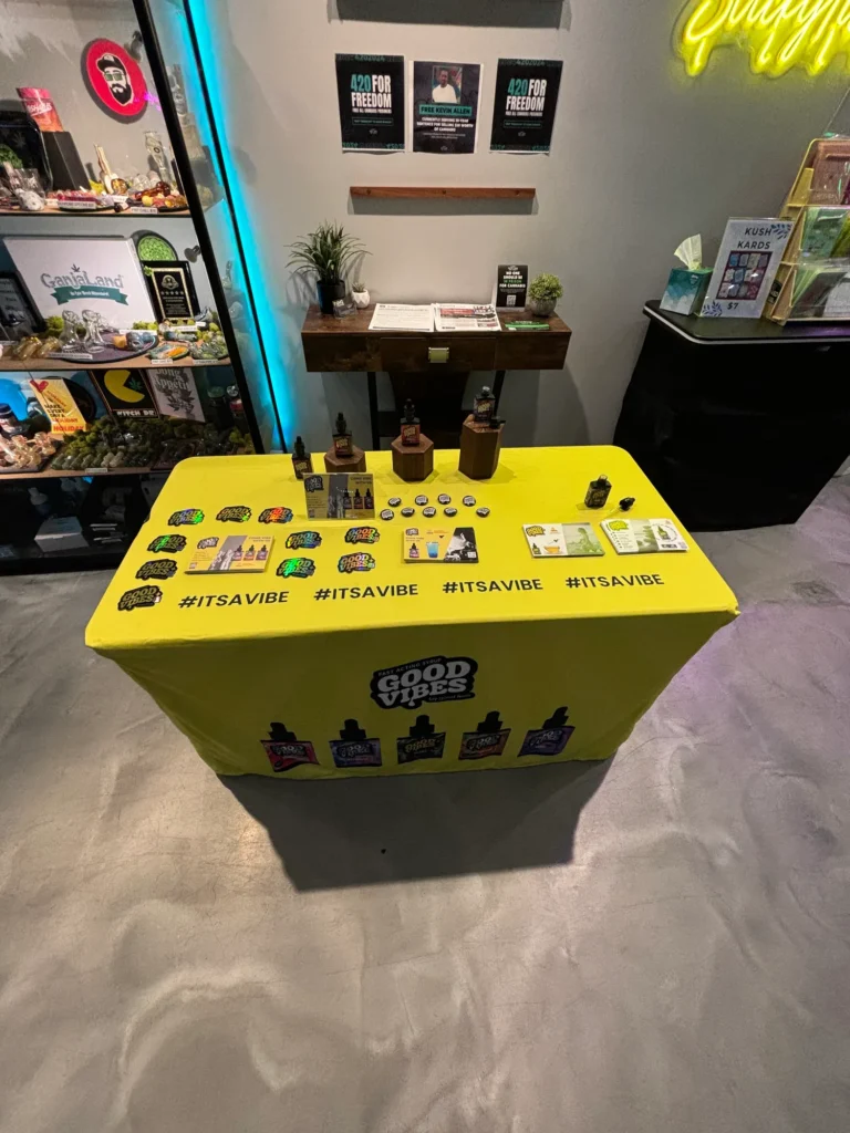 Warm retail display featuring Good Vibes products at Nova Farms – Attleboro.