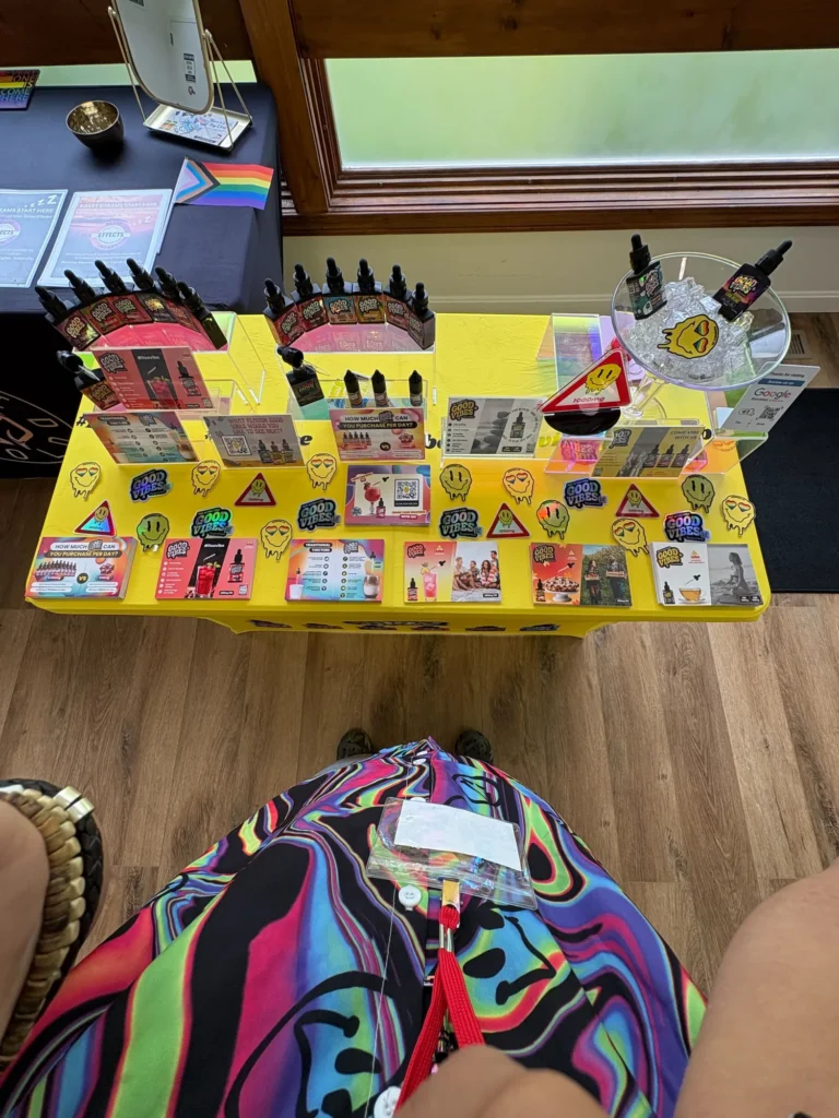A retail display arranged across the counter at Green Gold Group - Palmer.