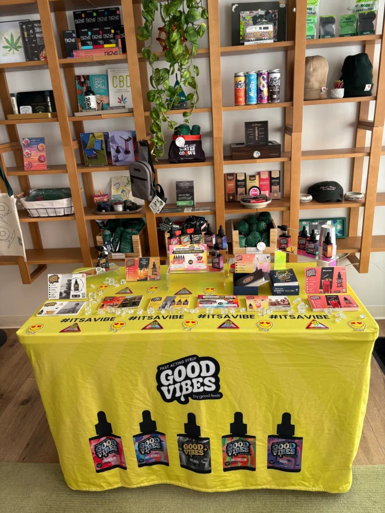 A Good Vibes display set within the shop interior at Silver Therapeutics - Williamstown.