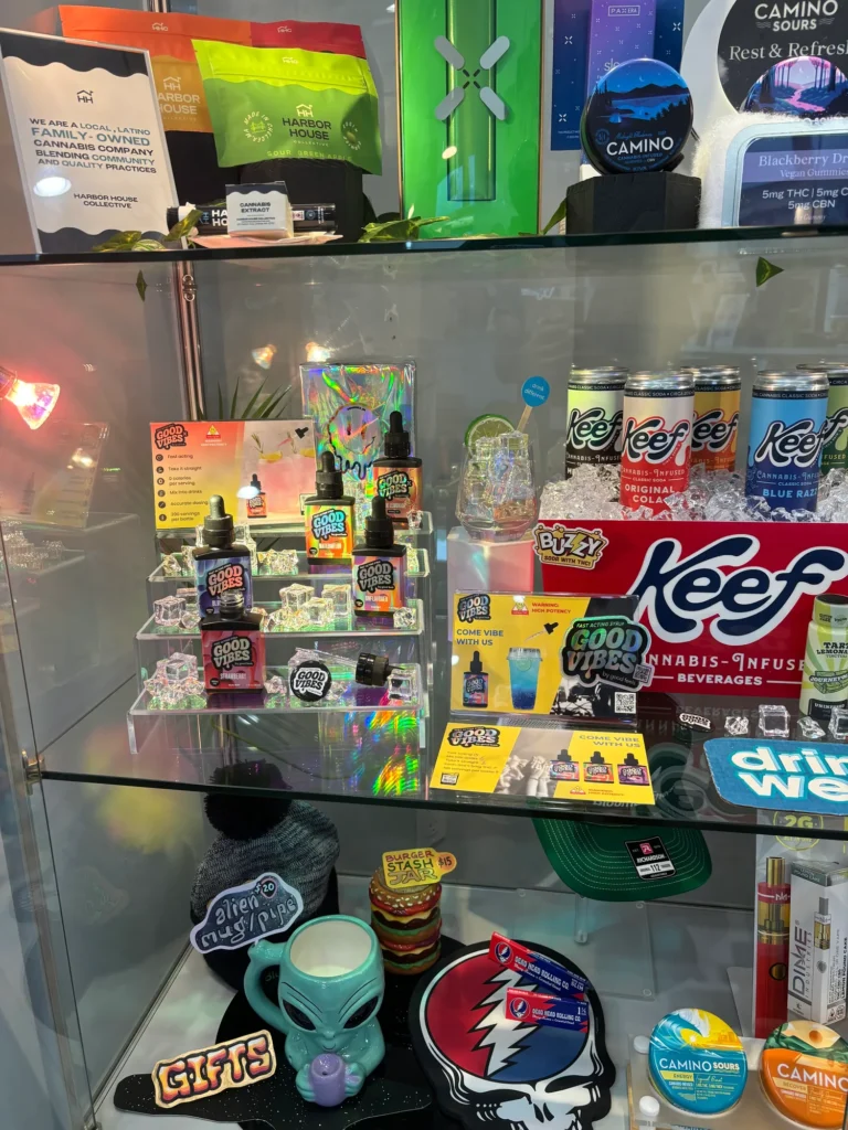 Bright retail display featuring fast-acting syrup and Come Vibe at Bloom Brothers – Pittsfield.