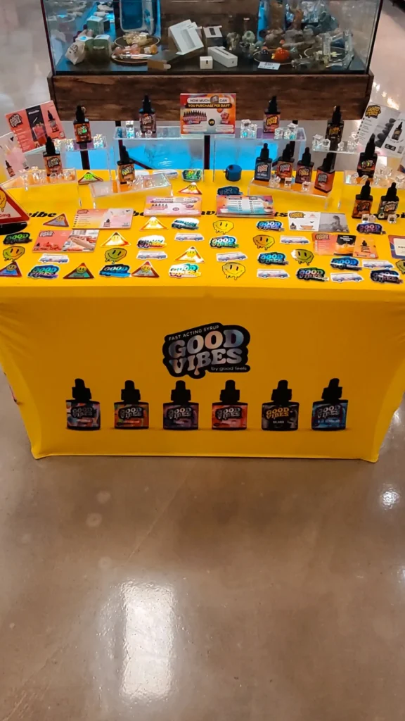 A Good Vibes display set within the shop interior at Native Sun Wellness - North Attleboro.