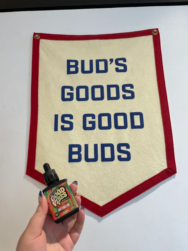 Polished retail display featuring products and signage at Bud’s Goods and Provisions – Worcester.