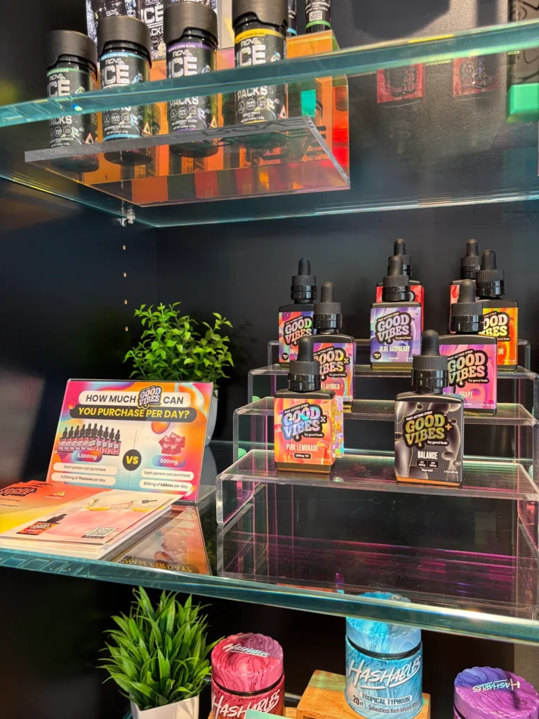 A Good Vibes display set within the shop interior at Ascend - Newton.