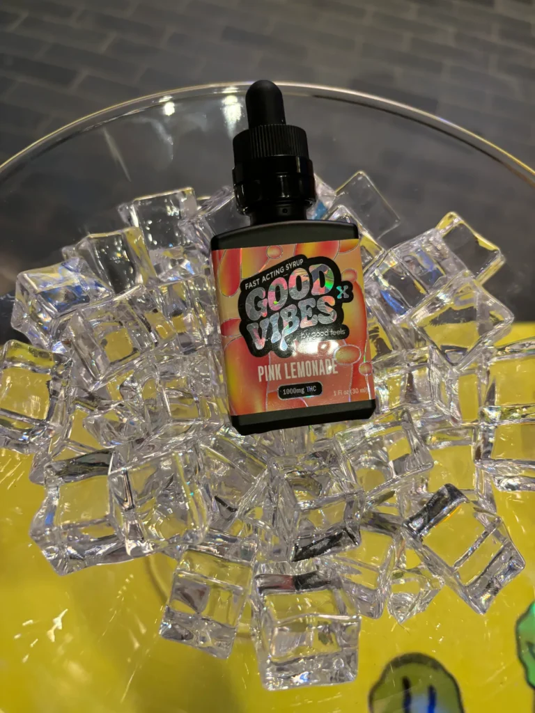 Bright retail display featuring fast-acting syrup and Pink Lemonade at Berkshire Roots – Pittsfield.
