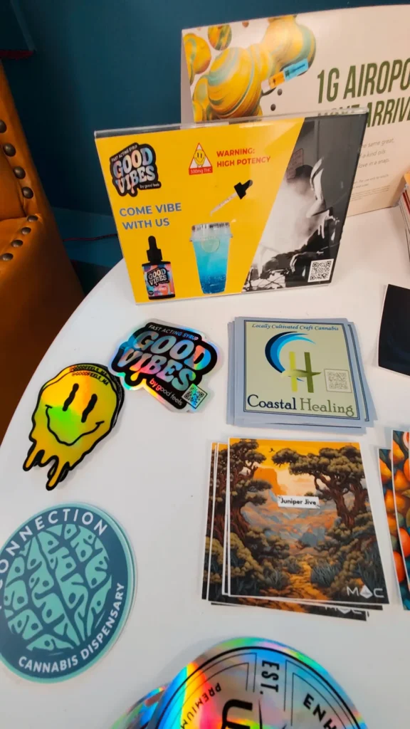 A Good Vibes sign anchoring the retail display at 1 Connection - North Dighton.