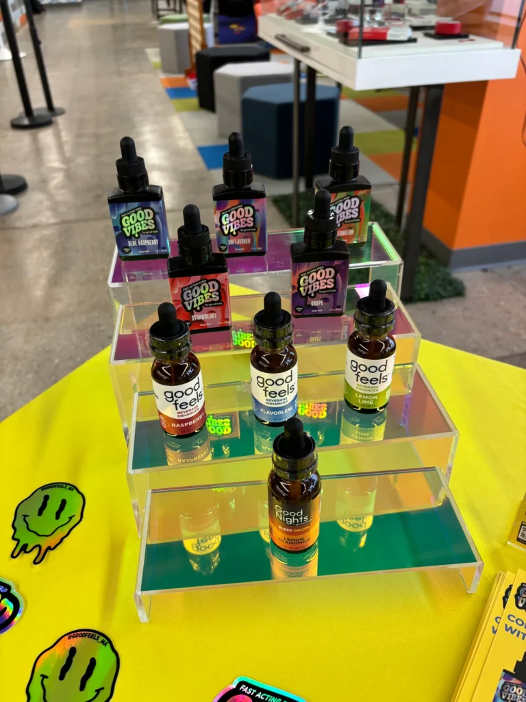 Playful bottle and retail display featuring sleep drops and Lemon at Redi – Newton.