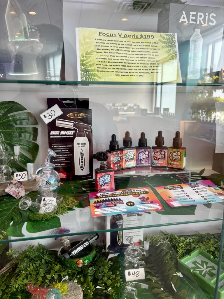 Good Vibes display with Good Vibes packaging and product information at Resinate – Northampton.