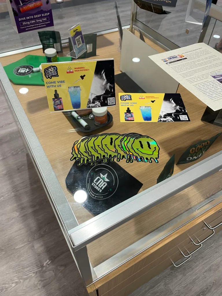 Colorful retail display featuring Come Vibe at Aura – Fall River.