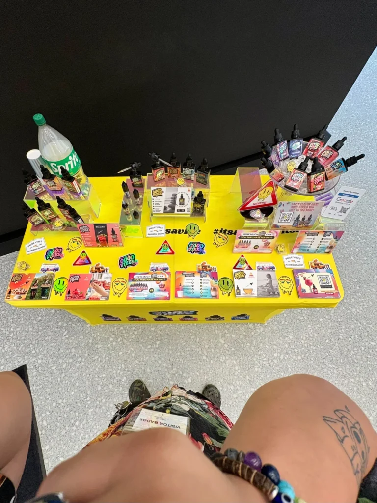 Ayr Wellness – Watertown interior with Pride Vibes and Rainbow Candy packaging.