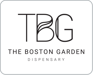 Logo for The Boston Garden Dispensary (TBG) with stylized initials and full name beneath.