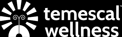 Temescal Wellness logo with a stylized sun emblem to the left and the brand name to the right.