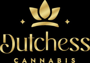 Dutchess Cannabis logo: gold crown above the brand name on a black background.