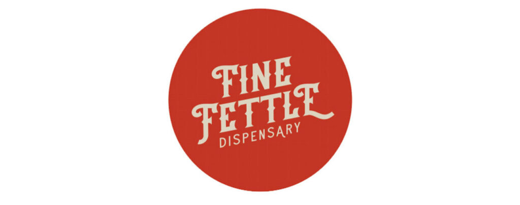 Red circular logo with the words 'Fine Fettle Dispensary' in cream lettering.