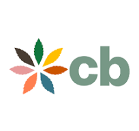 Logo with a multicolored flower icon to the left and the lowercase letters 'cb' in green.