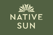 Native Sun logo: stylized sun/flower emblem above the text Native Sun on a green background.