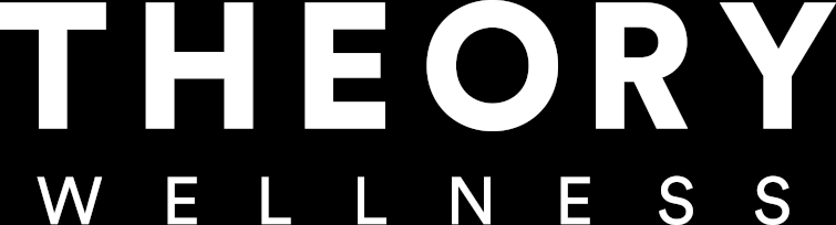 Theory Wellness logo: white uppercase text on a black background, with THEORY on top and WELLNESS below in a two-line layout.