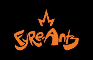 Orange graffiti-style logo wordmark with a crown above, set against a black background (brand name stylized).