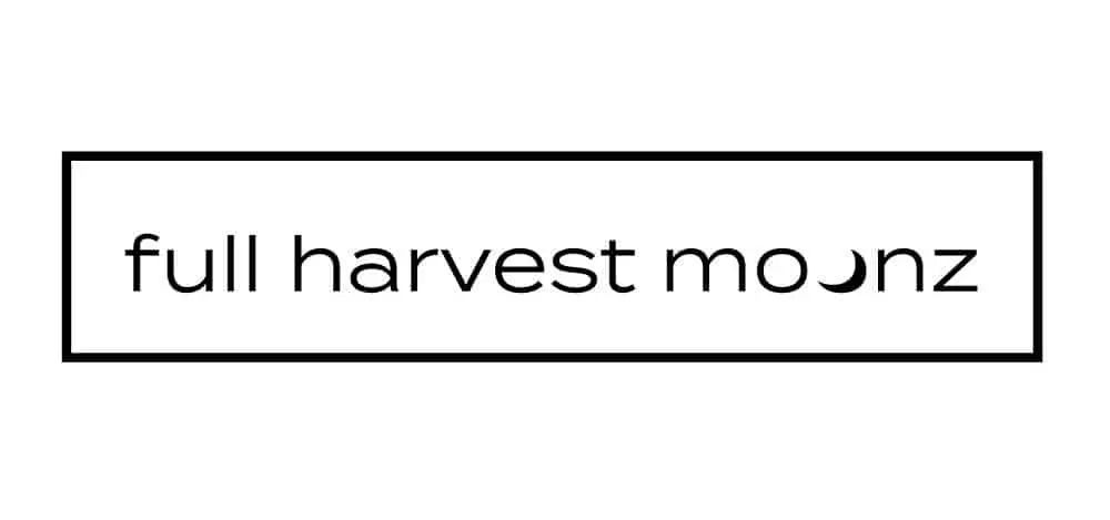 Logo reading 'full harvest monnz' inside a black rectangular border.