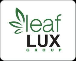 Leaf LUX Group logo featuring a green leaf motif and the company name in green and black.