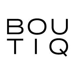 Boutiq logo: the brand name split into two lines, 'BOU' on the top and 'TIQ' on the bottom in a clean sans-serif type