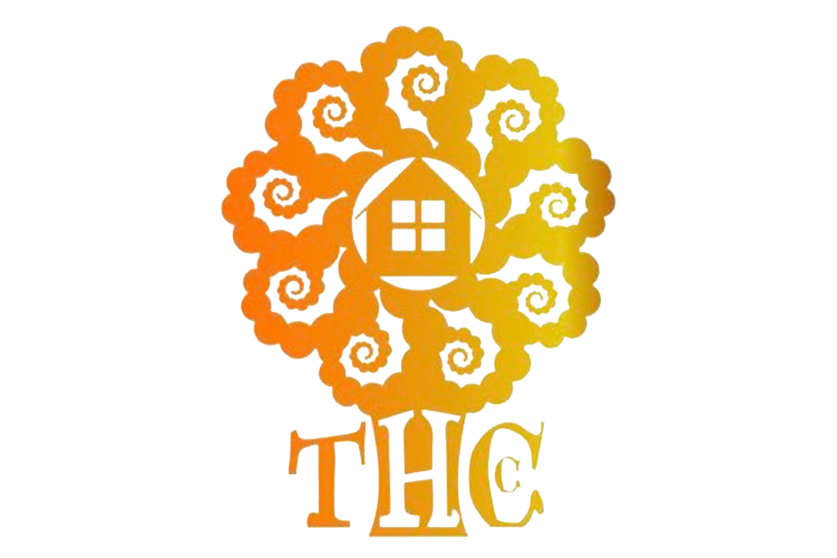 Logo: stylized orange–yellow tree with spiraling branches surrounding a small house icon, and 'THC' text beneath.