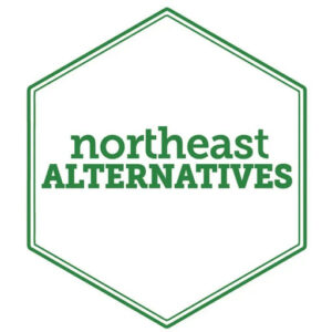 Logo with a green hexagonal border and the bold words 'northeast alternatives' in the center.