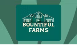 Bountiful Farms logo with a stylized barn illustration above the text 'BOUNTIFUL FARMS' on a teal background.