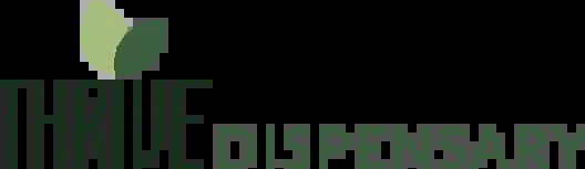 Thrive Dispensary logo with a green leaf icon above the brand name.